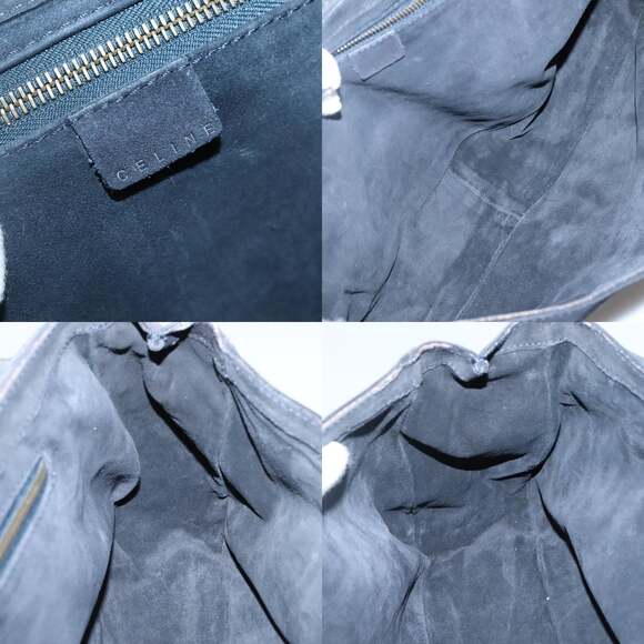 CELINE Large Choquette Hand Bag Suede Black Gold - Picture 11 of 12